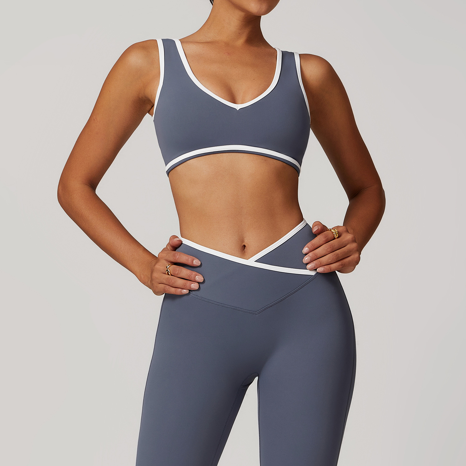 V-Neck Sports Bra Women Top Pu - Yoga Và Fitness 评论和价格