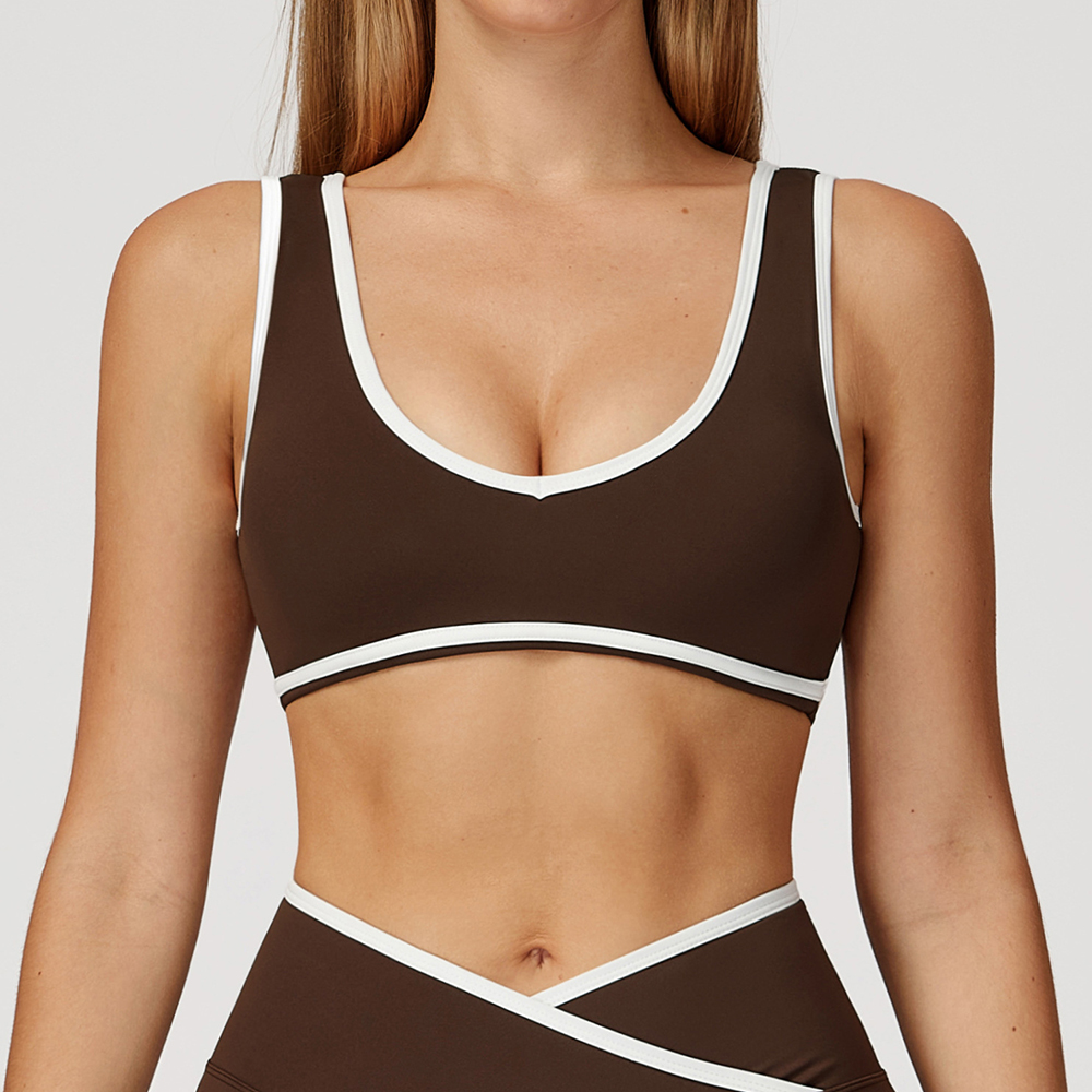 V-Neck Sports Bra Women Top Pu - Yoga Và Fitness 评论和价格