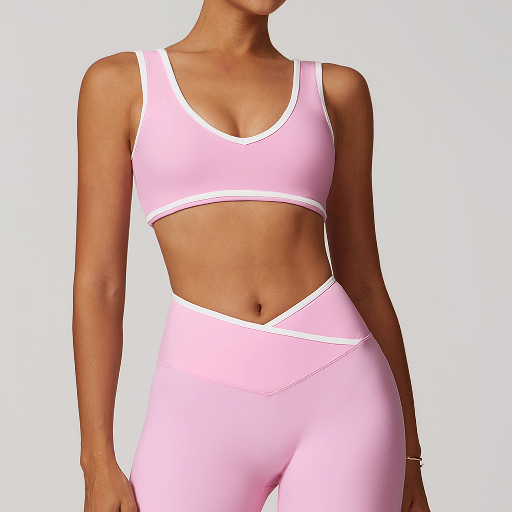 V-Neck Sports Bra Women Top Pu - Yoga Và Fitness 评论和价格