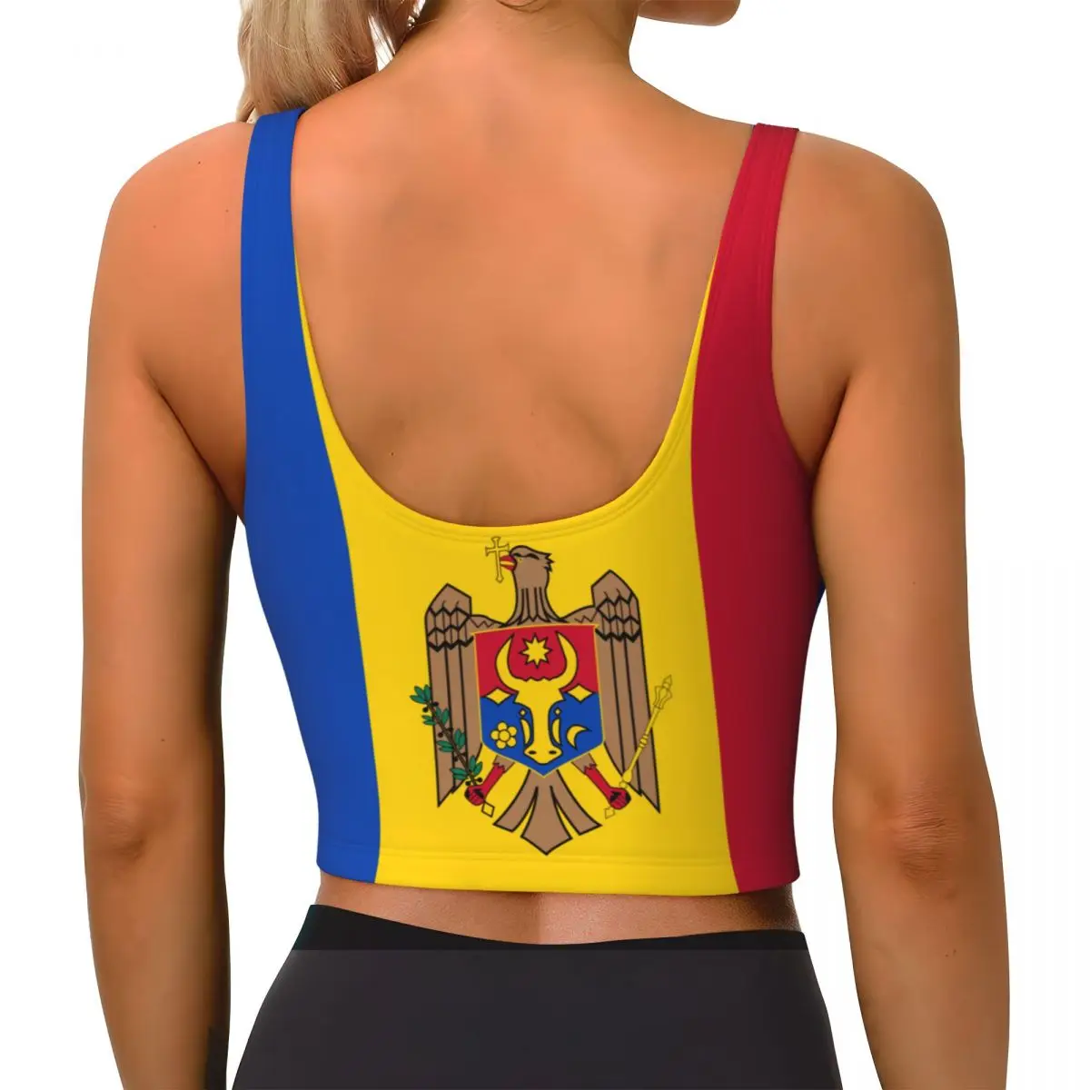 Moldova Flag Basic Tops Women  - Yoga Và Fitness 评论和价格