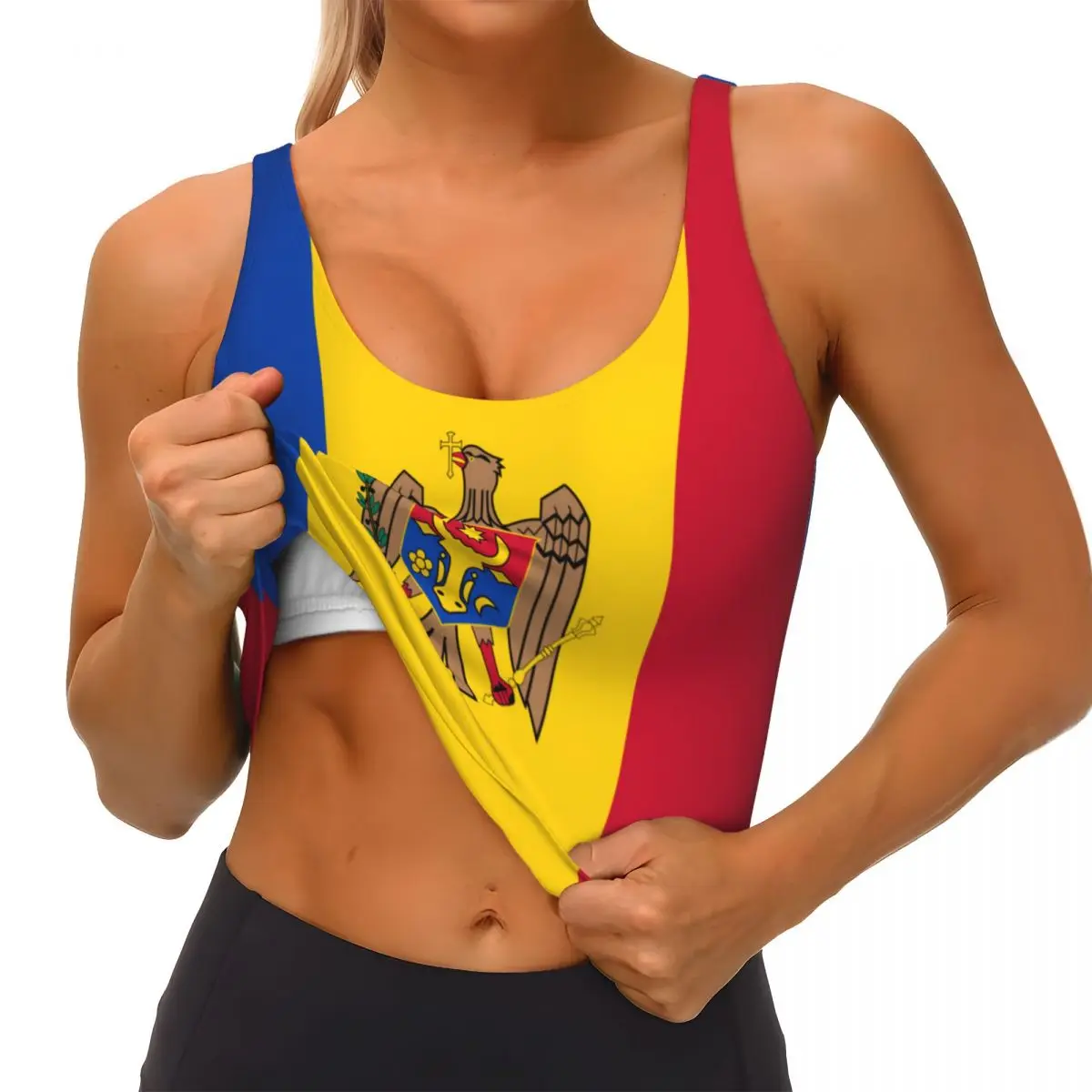 Moldova Flag Basic Tops Women  - Yoga Và Fitness 评论和价格