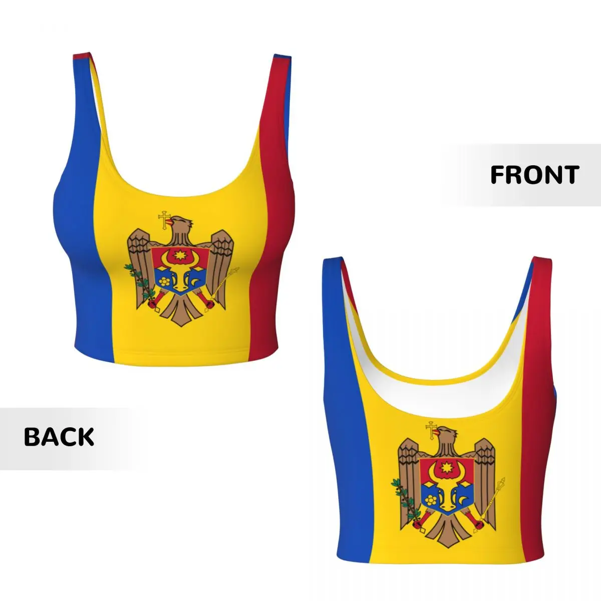 Moldova Flag Basic Tops Women  - Yoga Và Fitness 评论和价格
