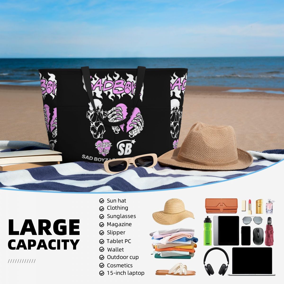 Junior H Merch Sad Boyz Beach  - Yoga Fitness Merch 评论和价格