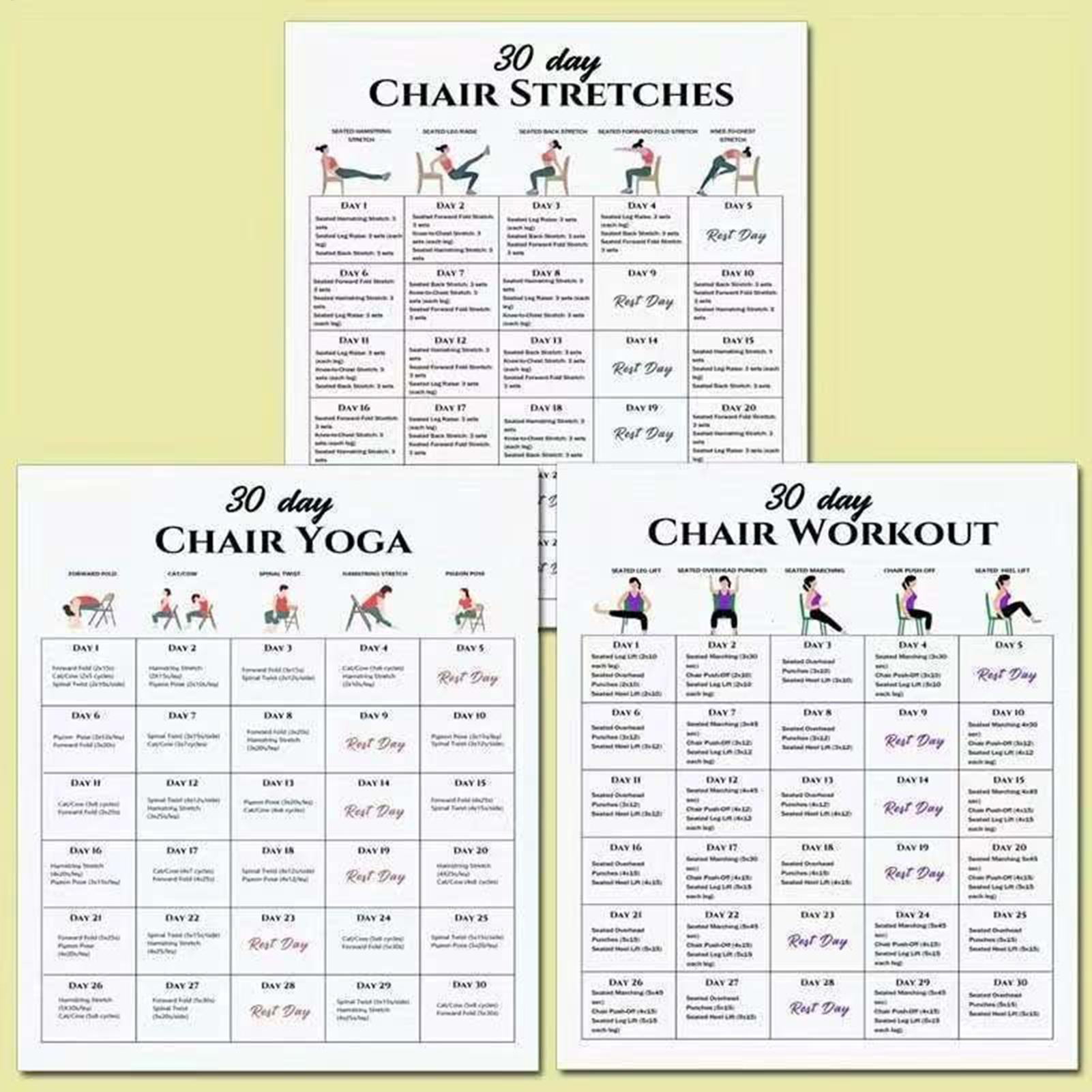 6pcs Fitness Posters 30-Day Ch - Yoga Fitness Wallpaper 评论和价格