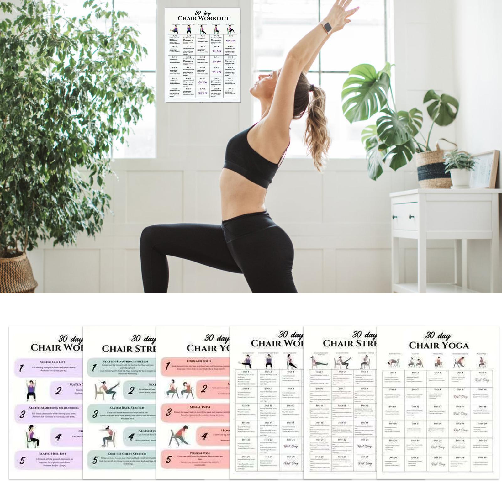 6 Pieces 30-Day Chair Exercise - Yoga Fitness Wallpaper 评论和价格