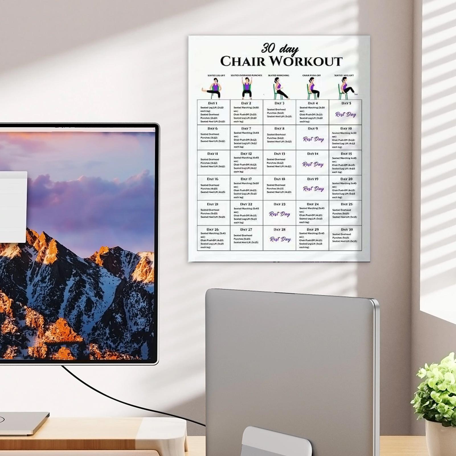 6 Pieces 30-Day Chair Exercise - Yoga Fitness Wallpaper 评论和价格