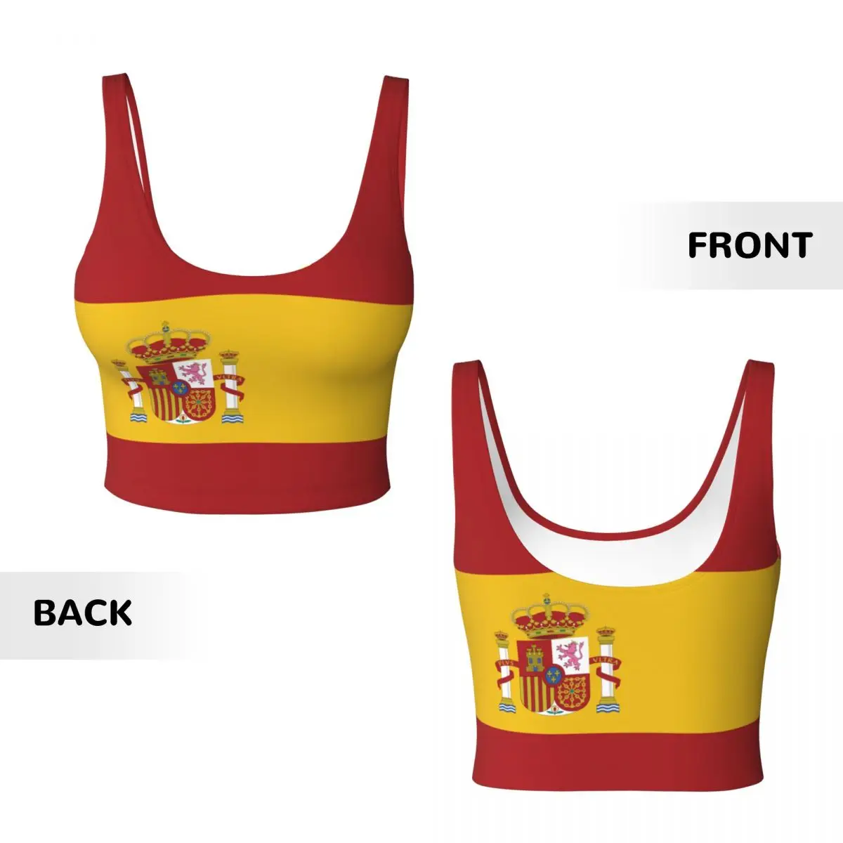 Spain Flag Basic Tops Women Sa - Yoga Và Fitness 评论和价格