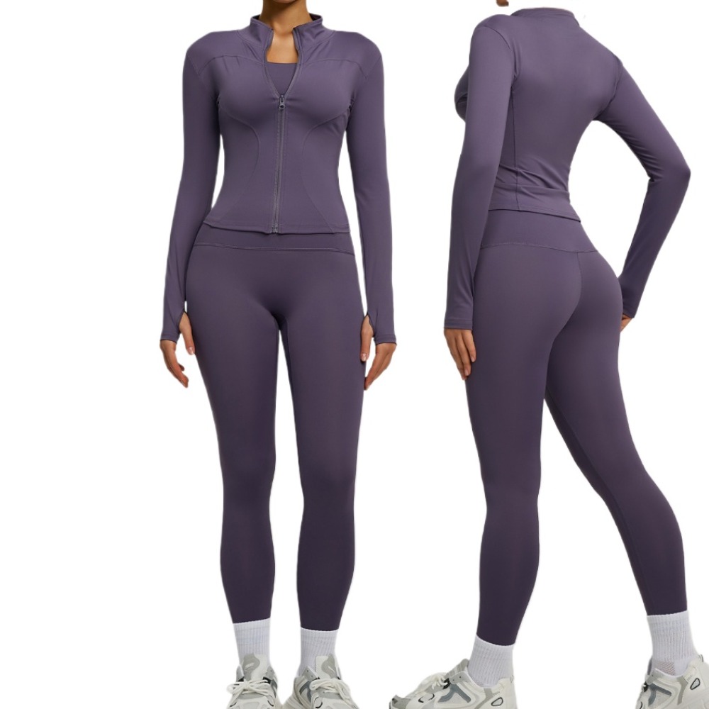 2PCS Jacket Yoga Sets Women Lo - Yoga Và Fitness 评论和价格